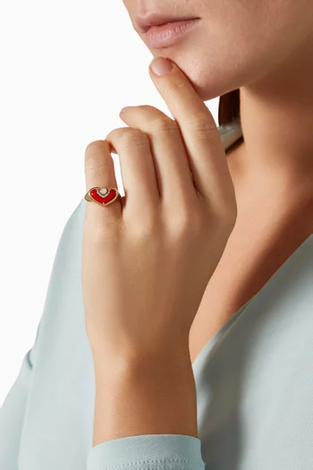 خاتم سيلور فينوس مرصع بالماس ذهب ‏أصفر عيار 18