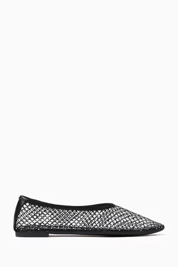 Clarissa Ballerina Flats in Crystal Mesh