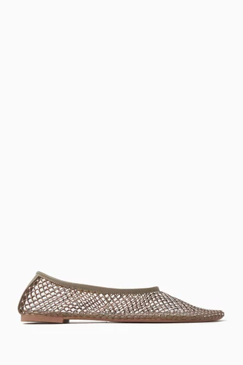 Clarissa Ballet Flats in Crystal Mesh