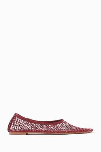 Clarissa Ballet Flats in Crystal Mesh