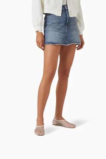 Clarissa Ballerina Flats in Crystal Mesh