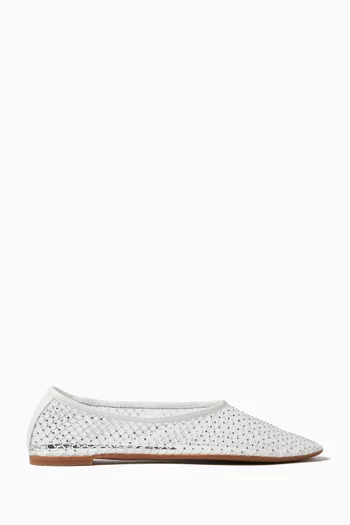 Clarissa Ballerina Flats in Crystal Mesh