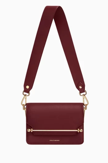 Buy Strathberry Burgundy Mini East West Shoulder Bag in Leather For Women Online Ounass Bahrain