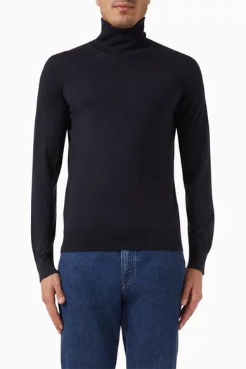 Casheta Roll Neck Sweater in Cashmere-blend