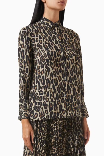 Leopard-print Shirt in Recycled Polyester