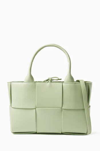 Mini Arco Tote Bag in Intrecciato Leather