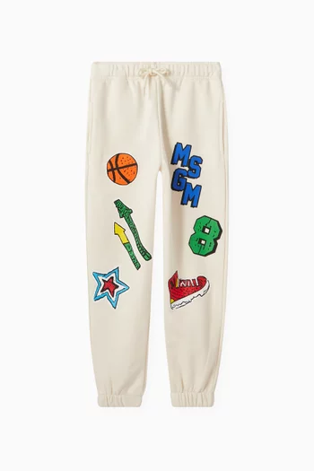 Emoji Applique Sweatpants in Fleece