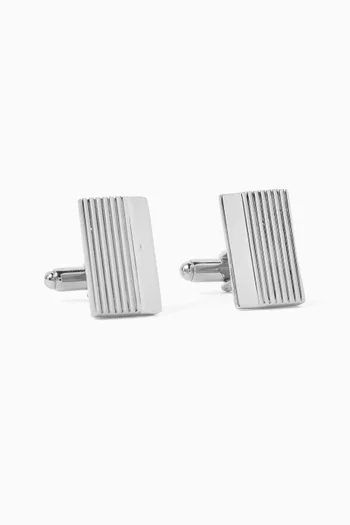 Rectangular Cufflinks in Silver-tone Brass