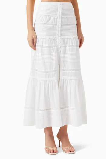 Gihane Midi Skirt in Cotton-voile