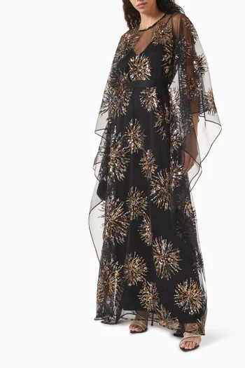Gran Soleil Embellished Kaftan in Tulle