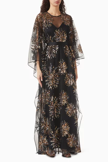 Gran Soleil Embellished Kaftan in Tulle