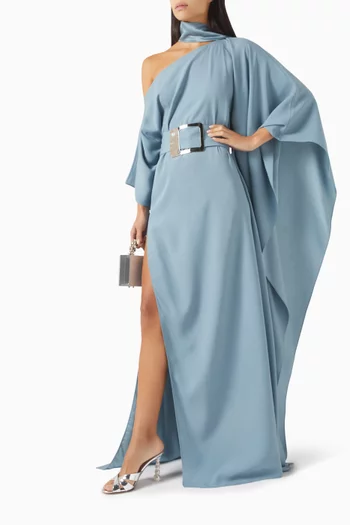 Taylor Belted Kaftan in Crepe-cady