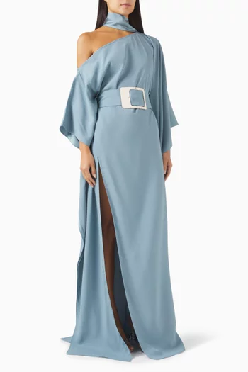 Taylor Belted Kaftan in Crepe-cady