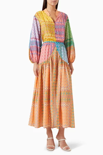 Bon Bon Smock Maxi Dress in Cotton-blend