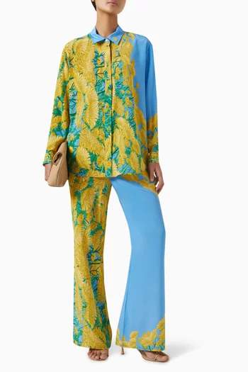 Dandelion-print Shirt in Silk Chiffon