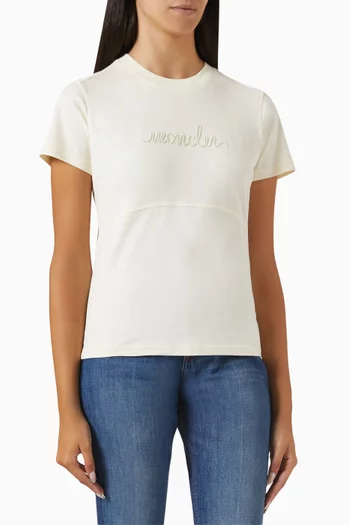 Logo-embroidered T-shirt in Cotton-jersey