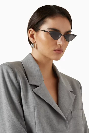 Zoe Cat-eye Sunglasses in Metal