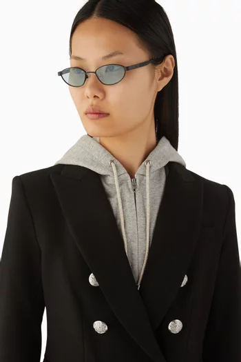 Bella Oval Sunglasses in Metal