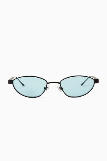 Bella Oval Sunglasses in Metal