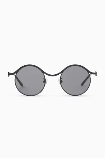 Ollie Round Sunglasses in Metal