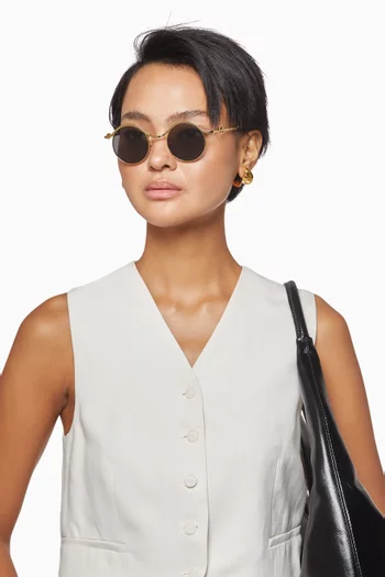 Ollie Round Sunglasses in Metal