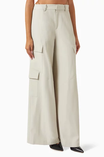 Harper Wide-leg Cargo Pants in Crepe