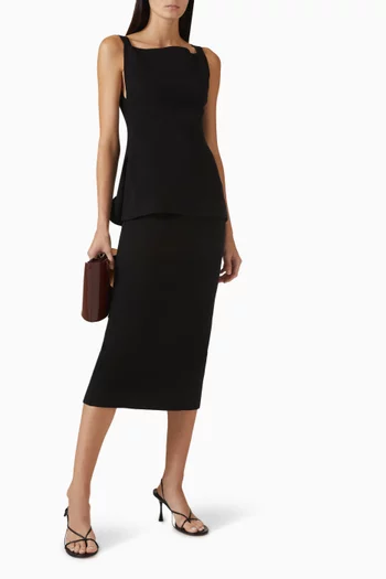 Petra Pencil Midi Skirt in Cotton Blend