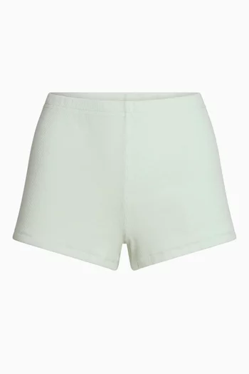 Loose Shorts in Cotton Rib