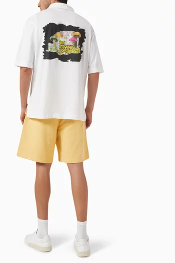 Graphic-print Polo Shirt in Organic Cotton-jersey