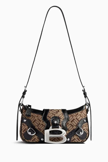 Small Essex Shoulder Bag in Crazy B Jacquard & Calfksin