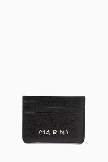 Logo Card Holder in Leather