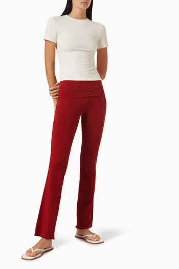 Cotton Jersey Foldover Pants