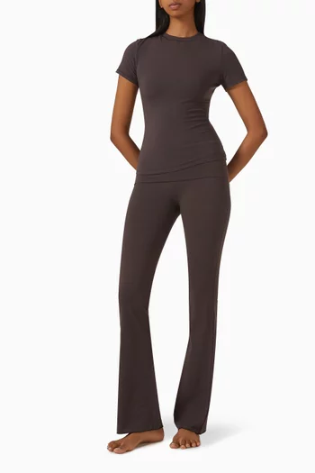 بنطال بحافة مطوية قطن جيرسيه