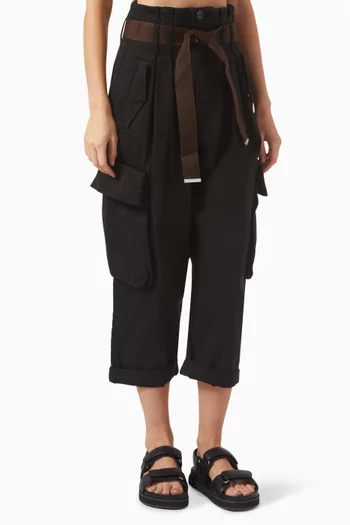 Ronfare Cropped Cargo Pants in Cotton