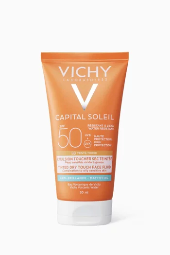 مستحضر كابيتال سولاي ملون للحماية من الشمس والقضاء على اللمعان مع عامل الحماية SPF 50+‎‏ درجة بي بي، 50 ملل