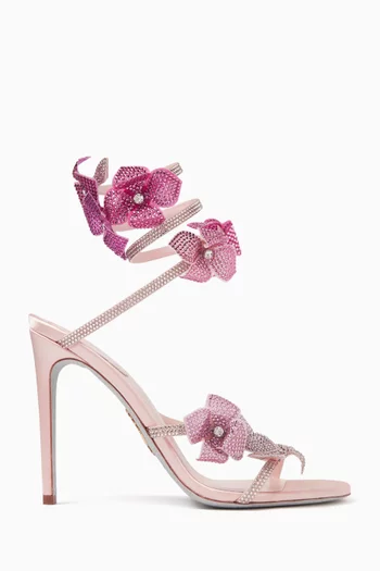 Floraine 105 Embellished Sandals in Satin