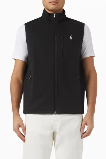 Embroidered-logo Vest in Cotton Blend