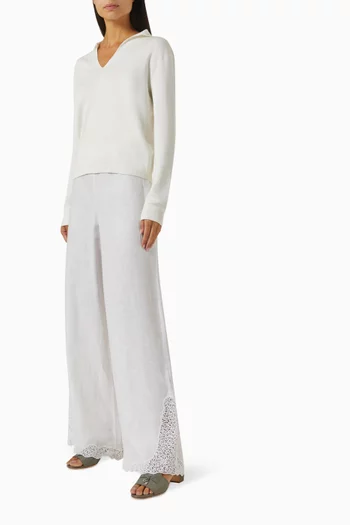 Elouan Wide-leg Pants in Linen-twill