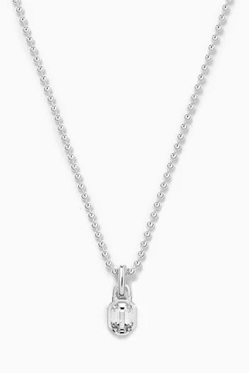 Mini Solitaire Pendant Chain in Sterling Silver