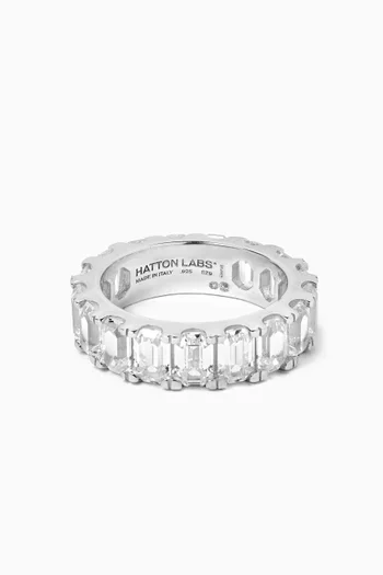 Step Cut Eternity Ring in Sterling Silver