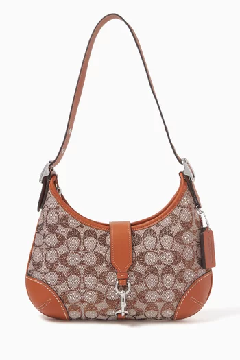 Hamptons Hobo Bag in Crystal Signature Jacquard