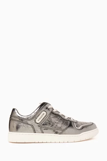 C201 Low-top Sneakers in Metallic Leather
