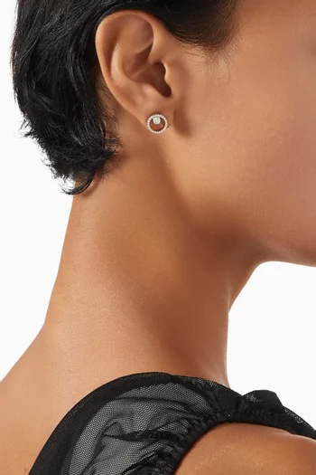 Constella Crystal Stud Earrings in Rhodium-plated Metal