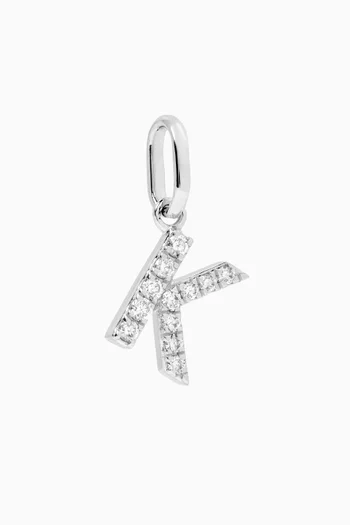 Letter 'B' Diamond Charm in 18kt White Gold