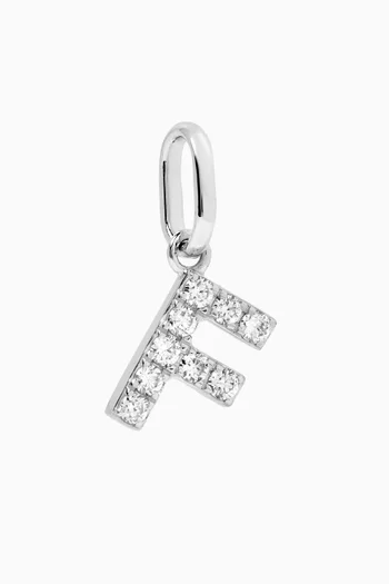 Letter 'B' Diamond Charm in 18kt White Gold