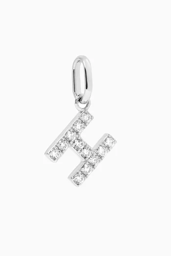 Letter 'B' Diamond Charm in 18kt White Gold