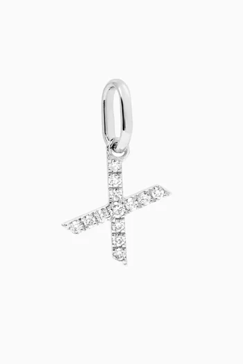 Letter 'B' Diamond Charm in 18kt White Gold