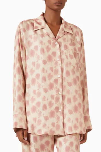 Printed Pyjama Shirt in Silk