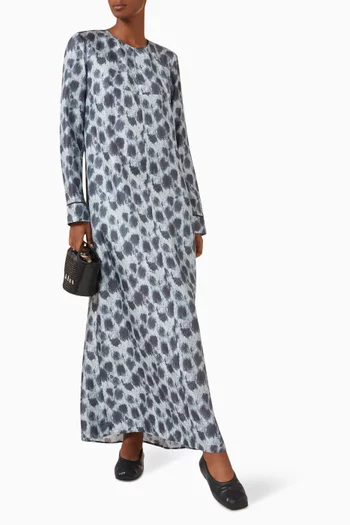 Leopard-print Maxi Dress in Silk