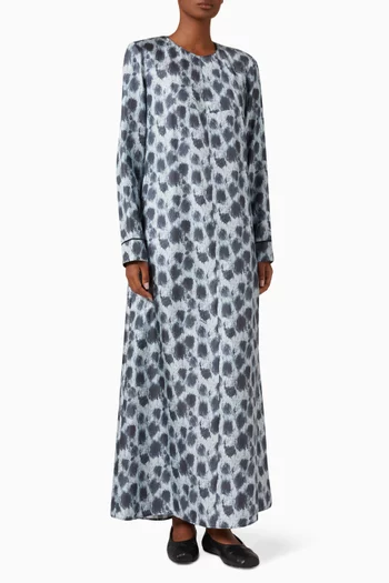 Leopard-print Maxi Dress in Silk